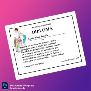 Blank Chile Lucia Pérez Trujillo 5th Year Basic Diploma Template Document Preview - BlankDocs