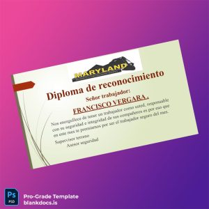 Blank Chile Maryland Company Worker Recognition Diploma Template Document Preview - BlankDocs