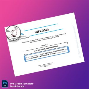 Blank Chile Santa Teresa de la Inmaculada High School Diploma in Handball Document Preview - BlankDocs