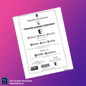 Blank Colombia Academia Politécnica Interactiva Bachiller Academic Diploma Document Preview - BlankDocs