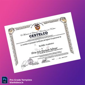 Blank Colombia CESTELCO Occupational Aptitude Certificate Document Preview - BlankDocs