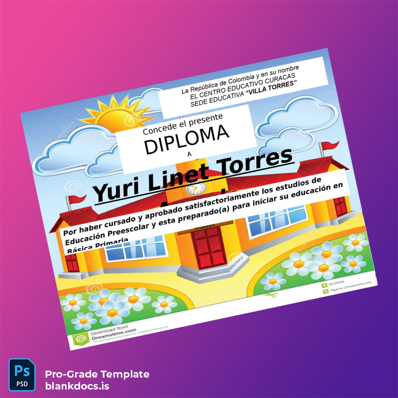 Blank Colombia Centro Educativo Curacas Preschool Education Diploma page 6 Document Preview - BlankDocs