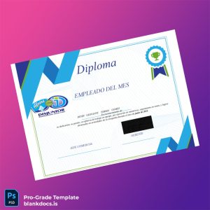 Blank Colombia Disjunior Employee of the Month Diploma Document Preview - BlankDocs
