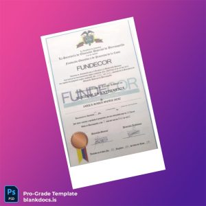 Blank Colombia FUNDECOR Technical Certificate in Nursing Document Preview - BlankDocs