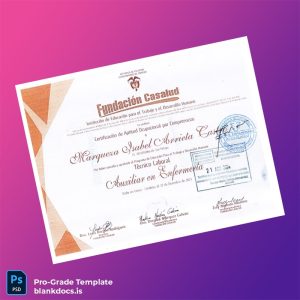 Blank Colombia Fundación Casalud Técnico Laboral Auxiliary in Nursing Template Document Preview - BlankDocs