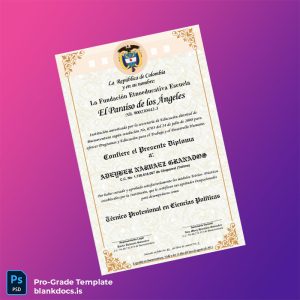 Blank Colombia Fundación Etnoeducativa Escuela El Paraíso de los Ángeles Técnico Profesional en Ciencias Políticas Template Document Preview - BlankDocs