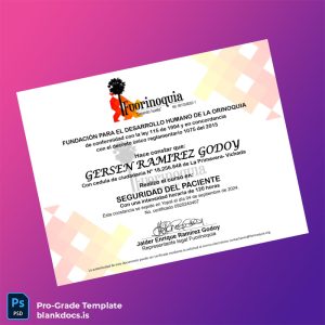 Blank Colombia Fundación para el Desarrollo Humano de la Orinoquia Certificate in Patient Safety Document Preview - BlankDocs