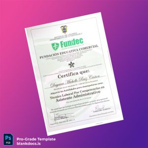 Blank Colombia Fundec Técnico Laboral Por Competencias en Asistente Administrativo Template Document Preview - BlankDocs