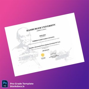 Blank Colombia Hamburger University Diploma in Ice Cream Machine Assembly and Disassembly Document Preview - BlankDocs