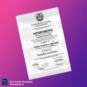 Blank Colombia Heisenberg Academy High School Diploma Document Preview - BlankDocs