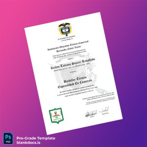 Blank Colombia Hernando Navia Varón Technical Educational Institution Technical Bachelor in Commerce Diploma Document Preview - BlankDocs