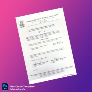 Blank Colombia I.E.B. La Estrella Academic Bachelor's Degree Template Document Preview - BlankDocs