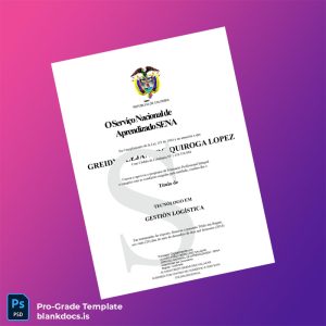 Blank Colombia Servicio Nacional de Aprendizaje SENA Diploma in Logistics Management Document Preview - BlankDocs