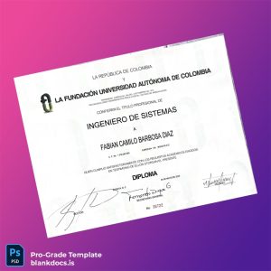 Blank Colombia Universidad Autónoma de Colombia Bachelor of Systems Engineering Template Document Preview - BlankDocs