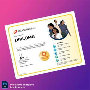 Blank Ecuador Progrentis Diploma Template Document Preview - BlankDocs