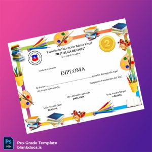 Blank Ecuador Republic of Chile School Diploma Document Preview - BlankDocs