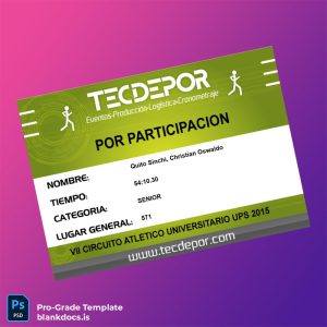 Blank Ecuador Tecdepor Participation Diploma Document Preview - BlankDocs