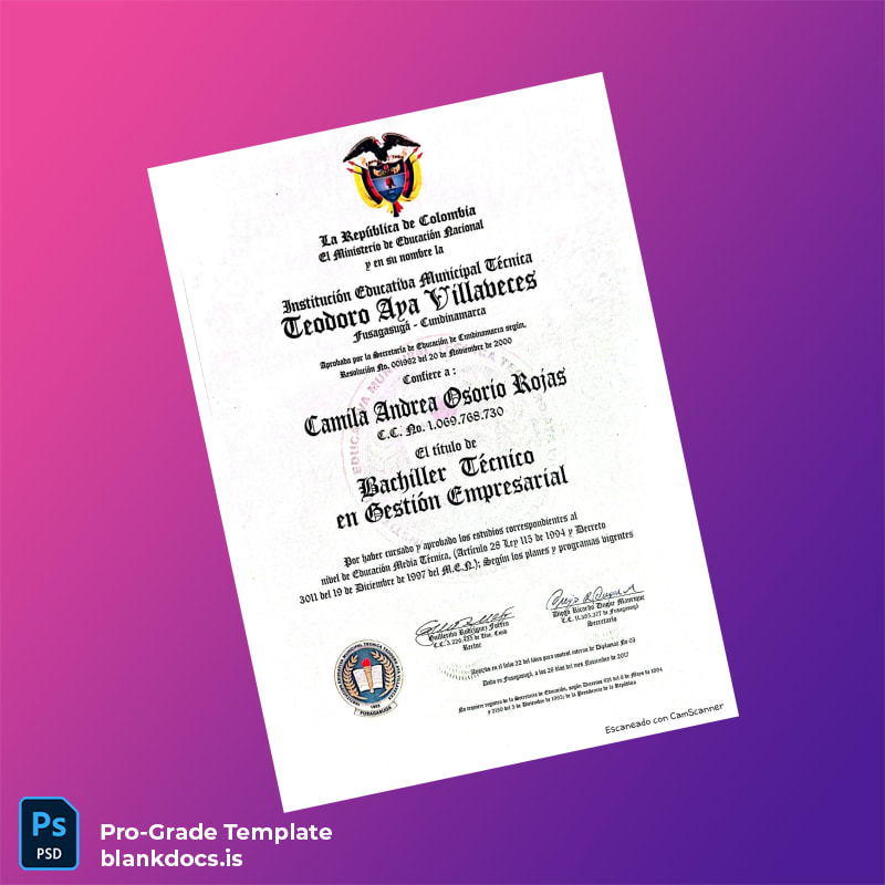 Blank Ecuador Teodoro Aya Villaveces Technical Institute Technical Bachelor in Business Management Certificate page 2 Document Preview - BlankDocs