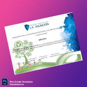 Blank Ecuador Unidad Educativa La Asunción Diploma Document Preview - BlankDocs