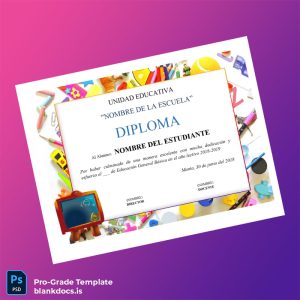 Blank Ecuador Unidad Educativa Nombre de la Escuela Basic and Preschool Education Diploma Template Document Preview - BlankDocs