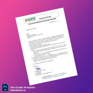 Blank Ecuador Universidad de las Fuerzas Armadas - ESPE Diploma Certificate Document Preview - BlankDocs