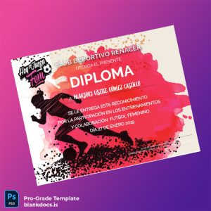 Blank El Salvador Club Deportivo Renacer Diploma Document Preview - BlankDocs