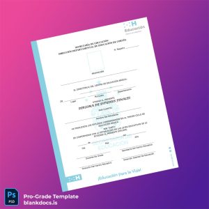 Blank El Salvador Diploma de 9th Grade Certificate Document Preview - BlankDocs