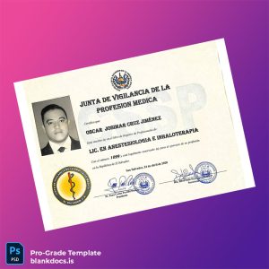 Blank El Salvador University of El Salvador Bachelor's Degree in Anesthesiology and Inhalotherapy Template Document Preview - BlankDocs