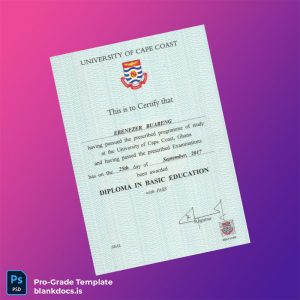 Blank Ghana University of Cape Coast Diploma in Basic Education Template Document Preview - BlankDocs