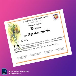 Blank Guatemala Colegio Privado Mixto _La Paz_ Diploma of Appreciation Document Preview - BlankDocs