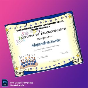 Blank Guatemala Coro Parroquial Infantil San Francisco de Asis Diploma Template Document Preview - BlankDocs