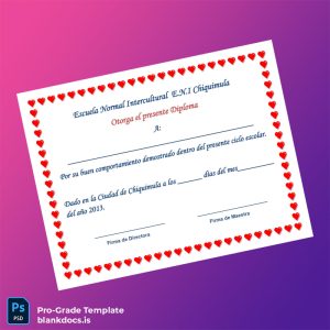 Blank Guatemala Escuela Normal Intercultural E.N.I Chiquimula Diploma Template Document Preview - BlankDocs