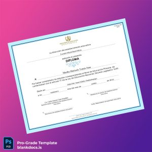 Blank Guatemala Escuela Oficial Rural Mixta Primary School Diploma Document Preview - BlankDocs