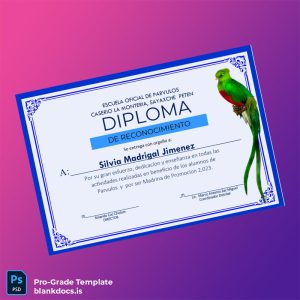 Blank Guatemala Escuela Oficial de Parvulos Diploma de Recognition Template Document Preview - BlankDocs