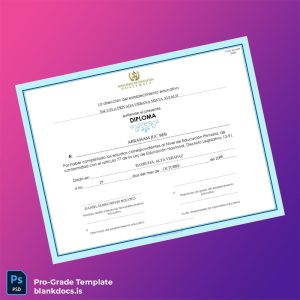 Blank Guatemala Escuela Privada Urbana Mixta Alfalit Primary School Diploma Template Document Preview - BlankDocs