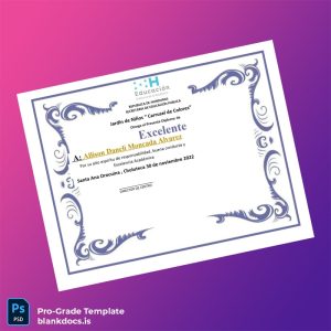 Blank Honduras Jardin de Niños _Carrusel de Colores_ Excellence Diploma Document Preview - BlankDocs