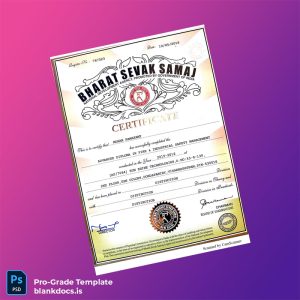 Blank India Bharat Sevak Samaj Advanced Diploma in Fire and Industrial Safety Management Template Document Preview - BlankDocs