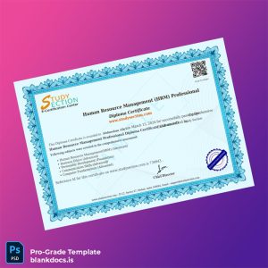 Blank India Study Section Human Resource Management Professional Diploma Certificate Document Preview - BlankDocs
