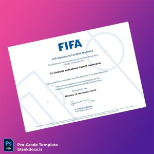 Blank Iran FIFA Diploma in Football Medicine Template Document Preview - BlankDocs