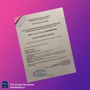 Blank Jordan University of Jordan Doctor of Medicine Template Document Preview - BlankDocs
