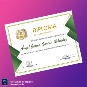 Blank Mexico Instituto Ángeles Primary Education Diploma Template Document Preview - BlankDocs