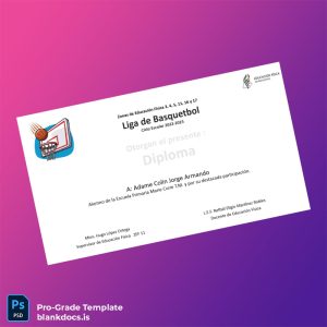 Blank Mexico Marie Curie Primary School Diploma Template Document Preview - BlankDocs