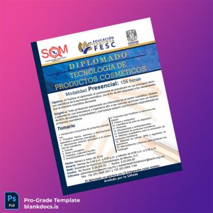 Blank Mexico National Autonomous University Diploma in Cosmetic Technology Template Document Preview - BlankDocs