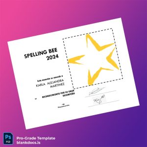 Blank Mexico Organization Spelling Bee Diploma Template Document Preview - BlankDocs