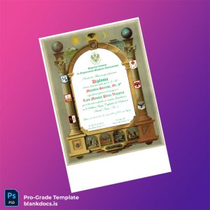 Blank Mexico Supreme Council of International Masonic Organization Master Secret Degree 4 Certificate Document Preview - BlankDocs