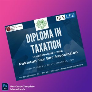 Blank Pakistan IBA Institute of Business Administration Diploma in Taxation Document Preview - BlankDocs