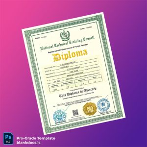 Blank Pakistan Institute of Technical and Professional Education One Year Diploma in English Language Document Preview - BlankDocs