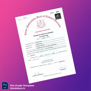 Blank Pakistan Khyber Institute of Technology Peshawar Diploma of Associate Engineer Document Preview - BlankDocs