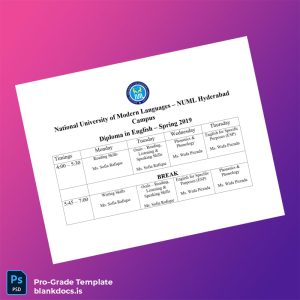 Blank Pakistan National University of Modern Languages Diploma in English Document Preview - BlankDocs