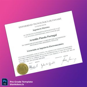 Blank Panama University Bachelor of Science in Electromechanical Engineering Template Document Preview - BlankDocs